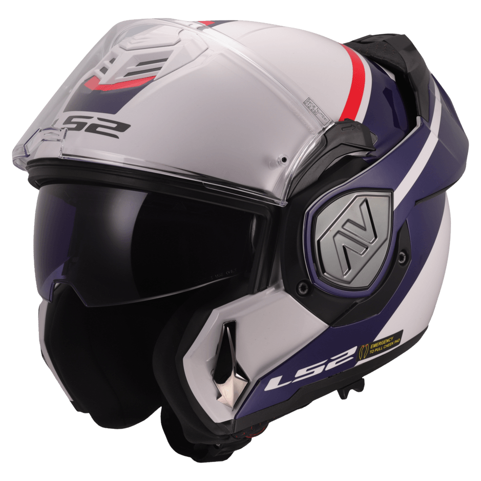 CASCO REBATIBLE FF906 FF906 ADVANT SWIPE WH/BL GS TALLE M -LS2-