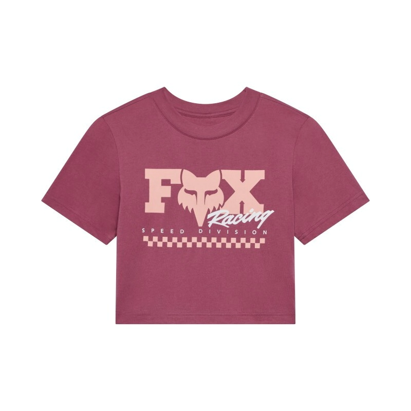REMERA CASUAL W CHECKER SS BABY TEE BRY BORDO TALLE XS -FOX-