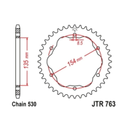 JT Sprockets Corona Moto 40 dientes Ducati Multistrada 1200/1260 '10 '18 hierro