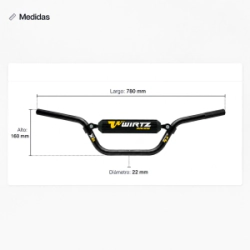 MANUBRIO X6 ATV 22.2MM NEGRO -WIRTZ-