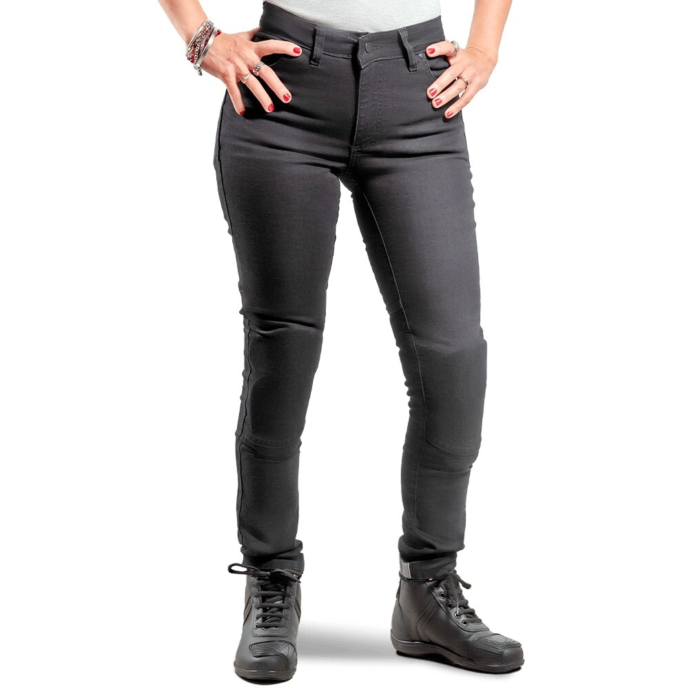 PANTALON JEAN MOTO DAMA S2 NEGRO TALLE 26 -SOLCO-