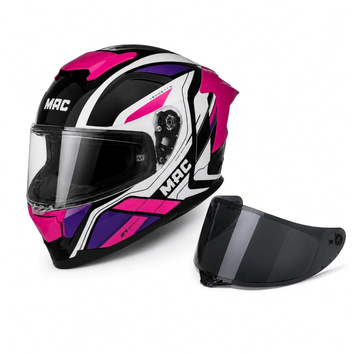 CASCO INTEGRAL FF956 OZONO SVENDETTA WH/BK/PK TALLE L -MAC-
