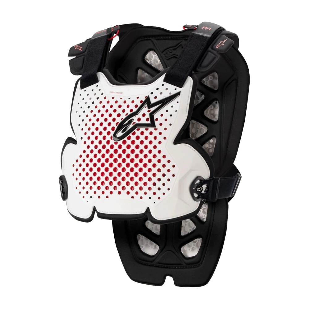 PECHERA  A-1 PRO CHEST P'ROTECTOR BLANCO NEGRO ROJO TALLE ML -ALPINESTARS-