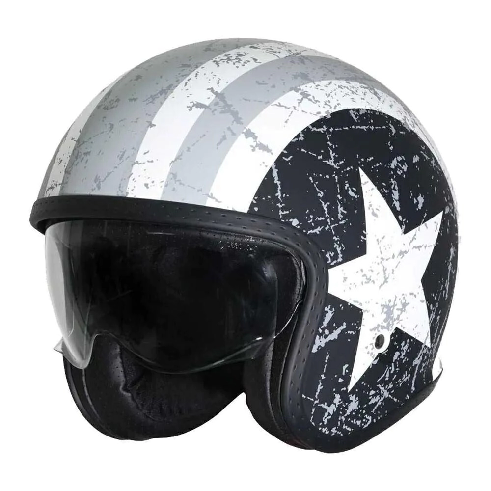 CASCO ABIERTO SPIRIT REBEL STAR GRIS MATE TALLE S -ORIGINE-