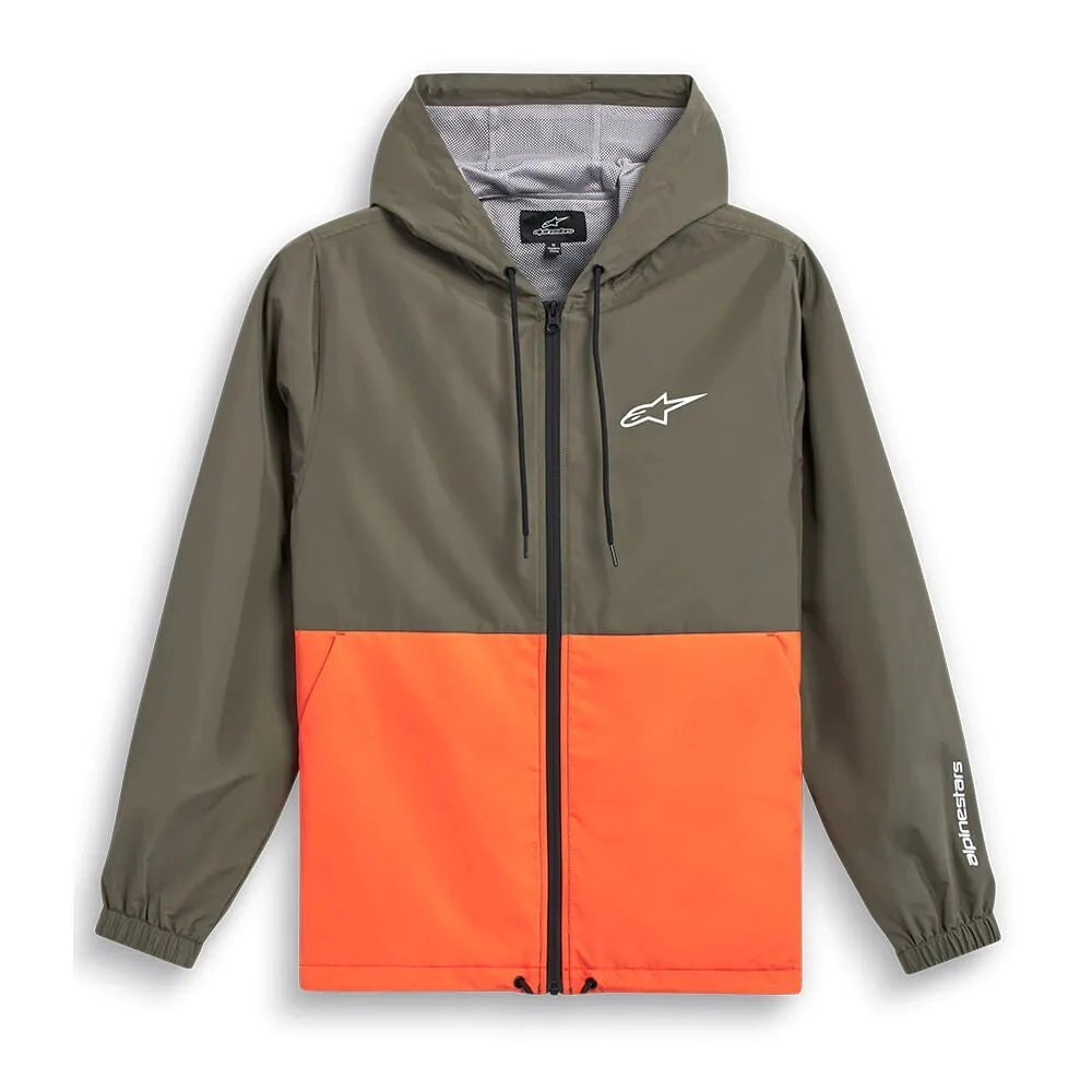 CAMPERA CASUAL SPEEDER WINDBREAKER JACKET VERDE MILITAR NARANJA TALLE M -ALPINESTARS-