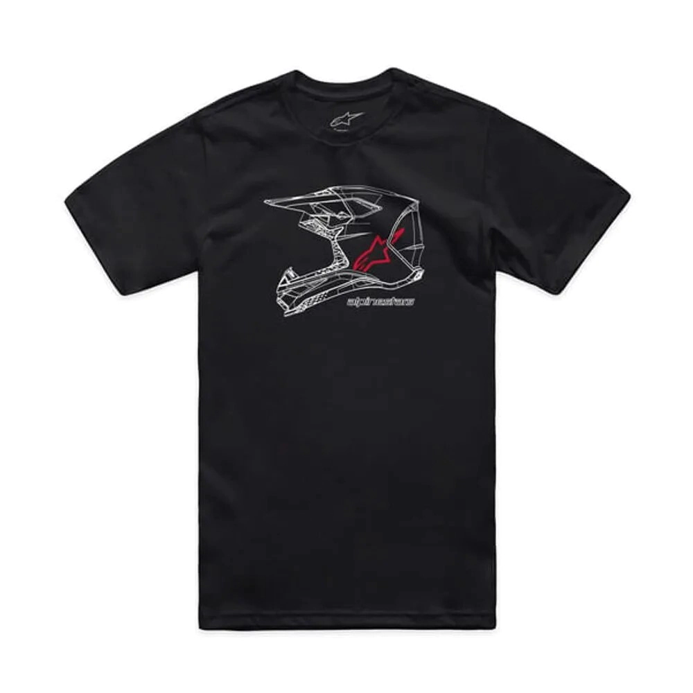 REMERA CASUAL MX HELMET CSF NEGRO TALLE M -ALPINESTARS-