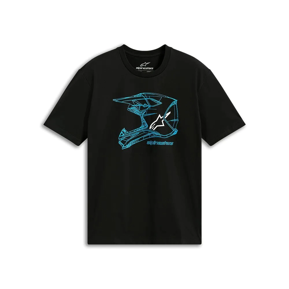 REMERA CASUAL MX HELMET CSF NEGRO AZUL TALLE M -ALPINESTARS-