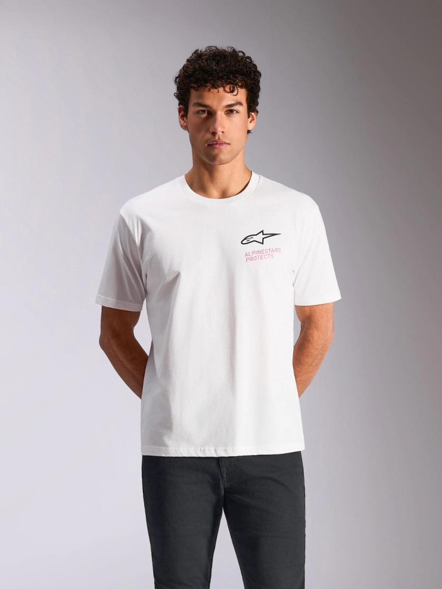 REMERA CASUAL POP HELMET SS CSF TEE BLANCO TALLE S -ALPINESTARS-