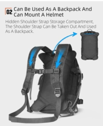 BOLSO TANQUE + BOLSA HIDRATACION IMPERMEABLE 9L BLACK -RHINOWALK-