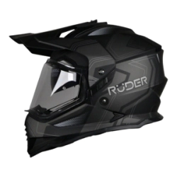 Casco Ruder Off Road Maxim Kingdom con Doble Visor Negro/Gris mate