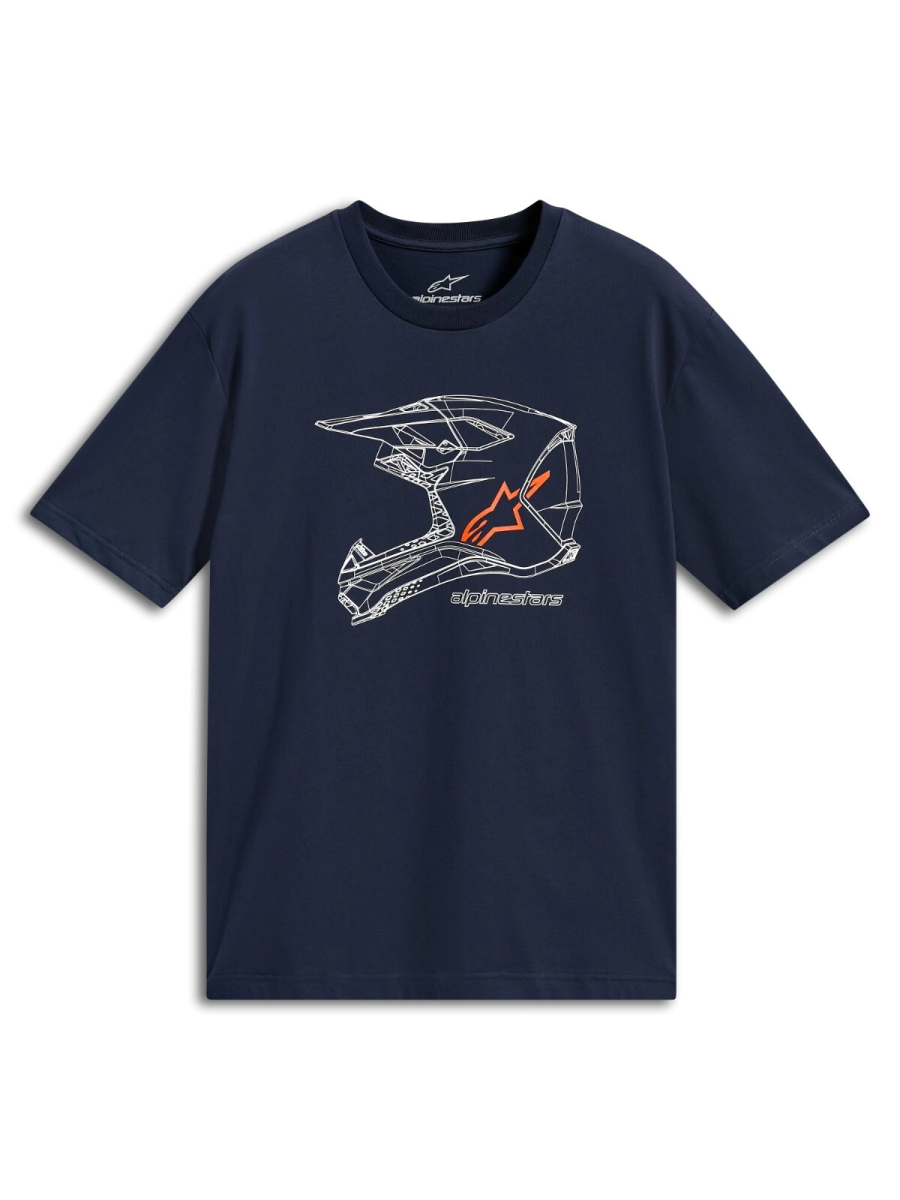 REMERA CASUAL MX HELMET CSF NAVY TALLE XL -ALPINESTARS-
