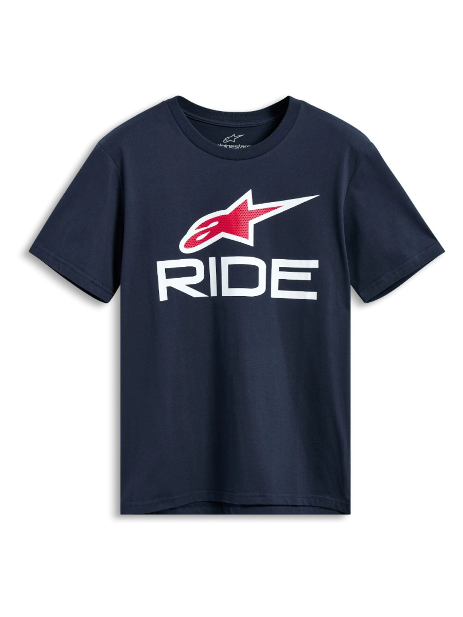 REMERA CASUAL RIDE 4.0 CSF CSF TEE NAVY BLANCO ROJO TALLE M -ALPINESTARS-