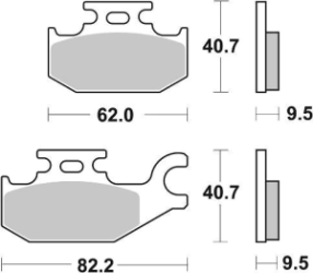 SBS Pastillas Freno Moto SBS 754 FA307 sinterizadas D/T Can-Am Benelli Yamaha Suzuki