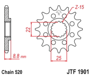 JT Sprockets Pi��n Moto JT1901.13 13 dientes KTM EXC250 10 Beta 10-12
