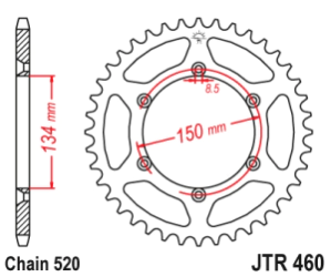 JT Sprockets Corona Moto JT460.49 49 dientes autolimpiante Kawasaki KX/KDX/KLX/KX-F negro