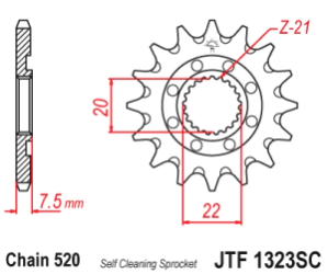JT Sprockets Pi��n Moto JT1344.13 13 dientes Honda CRF 250 18-21