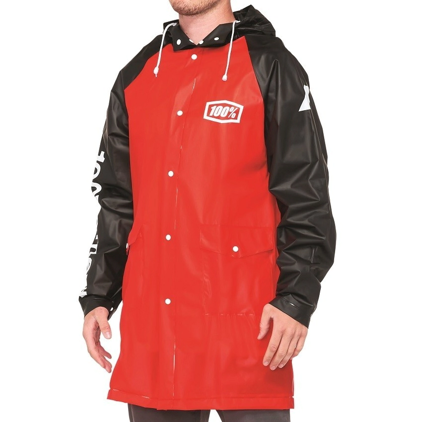 100% Campera impermeable Moto impermeable Mechanic's rojo negro talle Lg