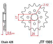 JT Sprockets Pi��n Moto 13 dientes Husqvarna KTM 85