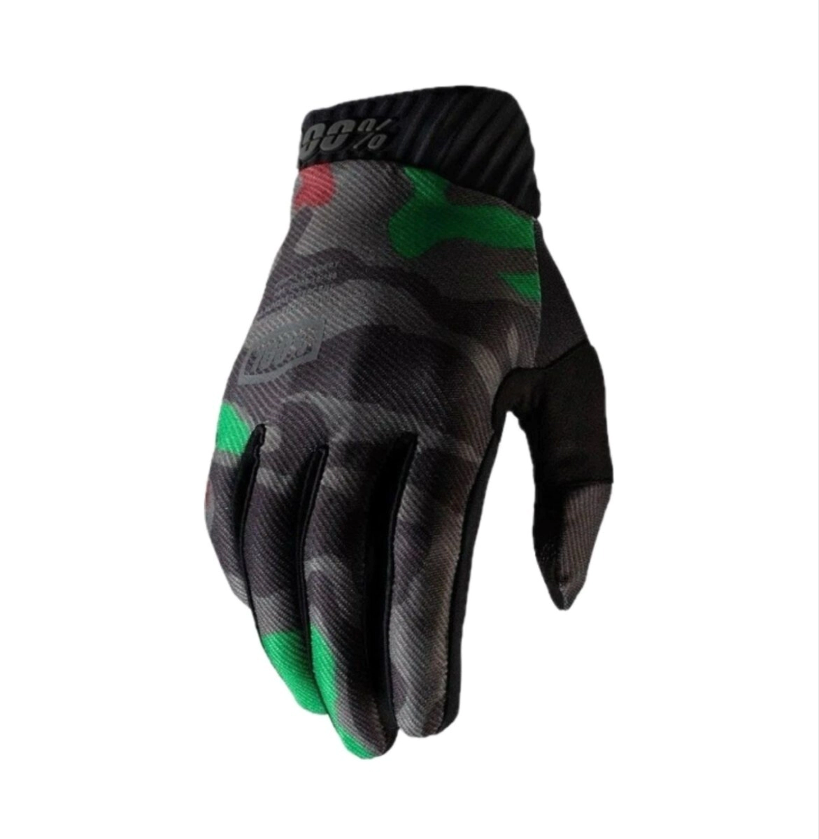 100% Guantes Motocross Ridefit negro camuflado talle L