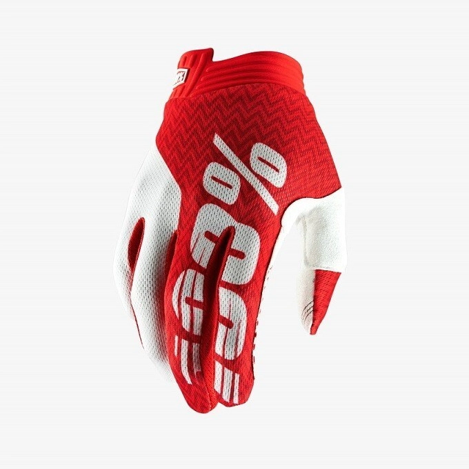 100% Guantes Motocross iTrack rojo blanco talle M