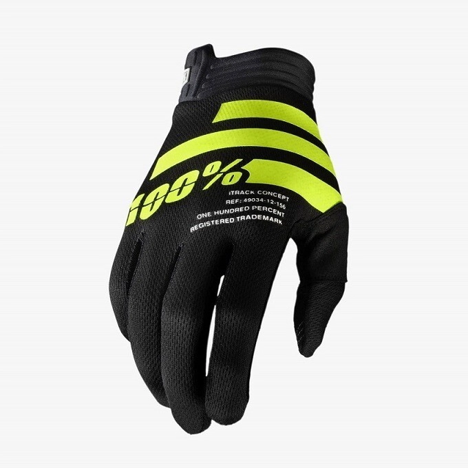 100% Guantes Motocross iTrack negro amarillo fl�or talle M