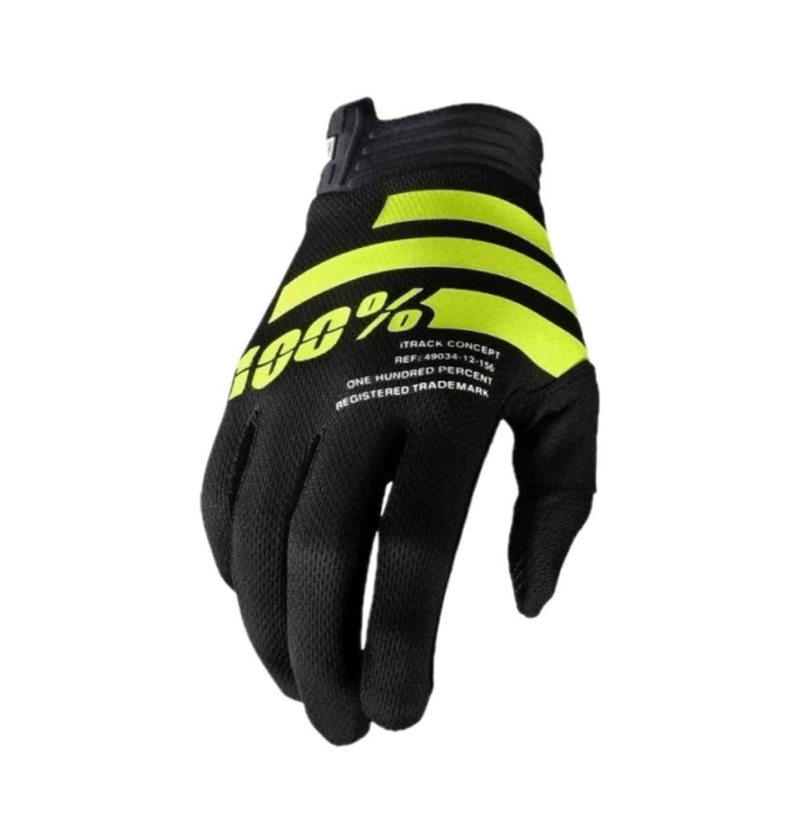 100% Guantes Motocross iTrack negro amarillo fl�or talle L