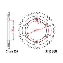 JT Sprockets Corona Moto JT808.47 47 dientes KLX 400 03 DRZ 400