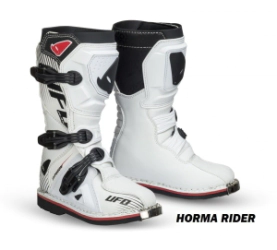 UFO Plast Botas Motocross Enduro ni�o Typhoon off-road blanco rojo talle 38