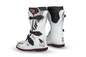 UFO Plast Botas Motocross Enduro ni�o Typhoon off-road blanco rojo talle 38