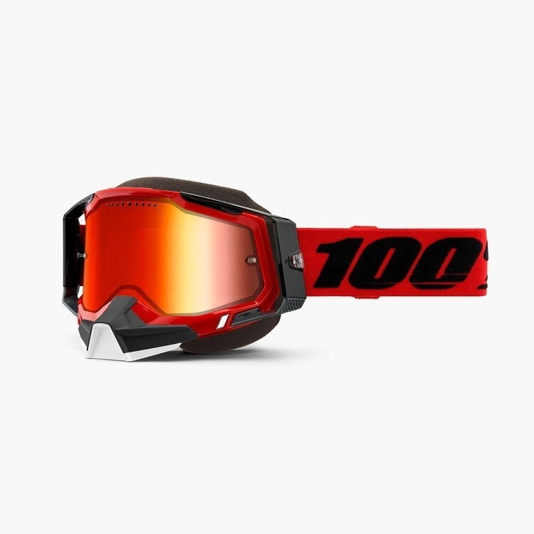 ANTIPARRA RACECRAFT 2 SNOWMOBILE ROJO ESPEJADO LENTE ROJO -100%-