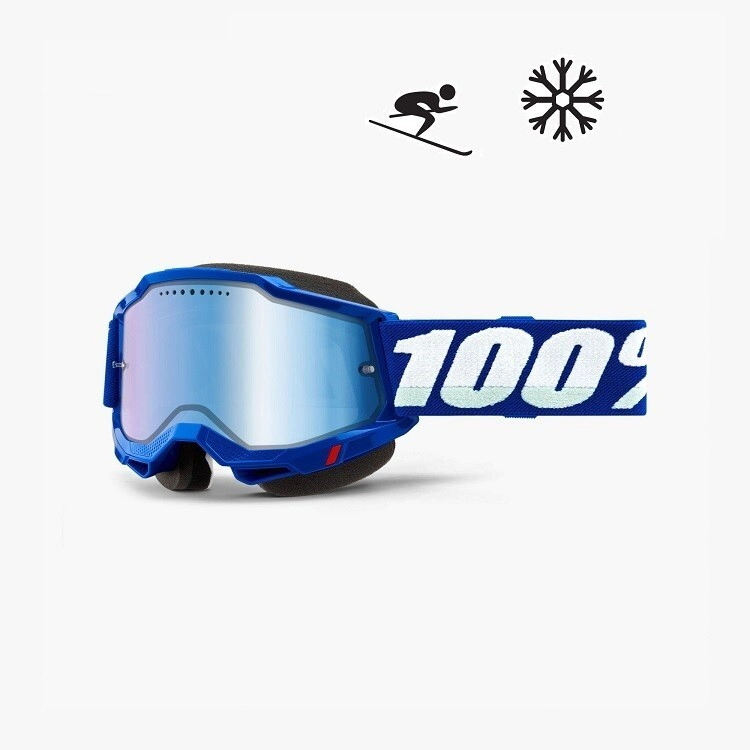 100% Antiparra Motocross Accuri 2 Snowmobile azul lente Mirror azul