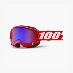 ANTIPARRA ACCURI 2 SNOWMOBILE RED MIRROR RED BLUE LENS -100%-