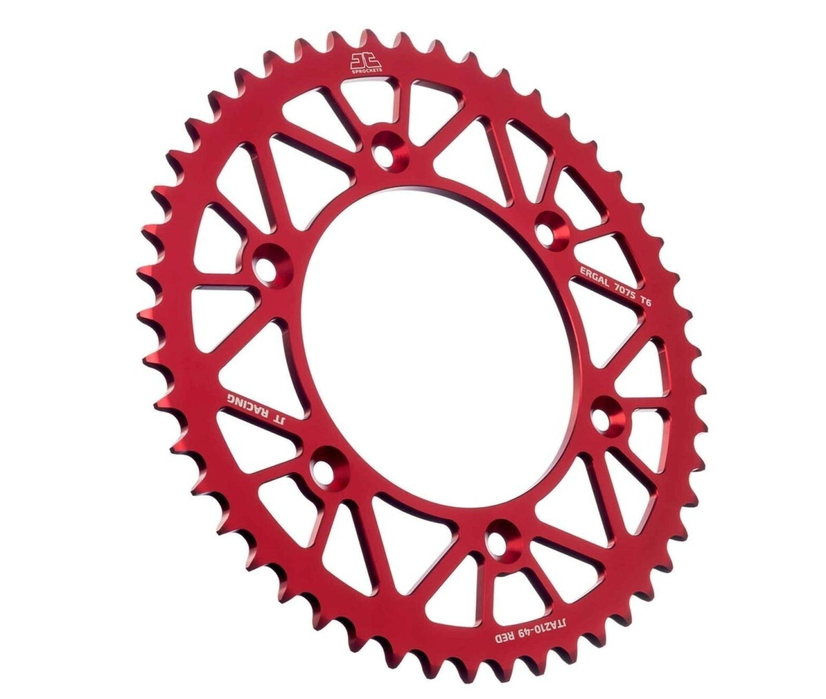 JT Sprockets Corona Moto JT210.49 aluminio 49 dientes Honda CR/CRF/XR rojo