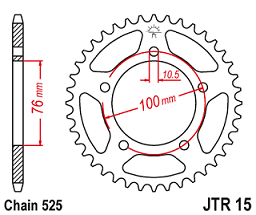 JT Sprockets Corona Moto 42 dientes Benelli 300/500 hierro