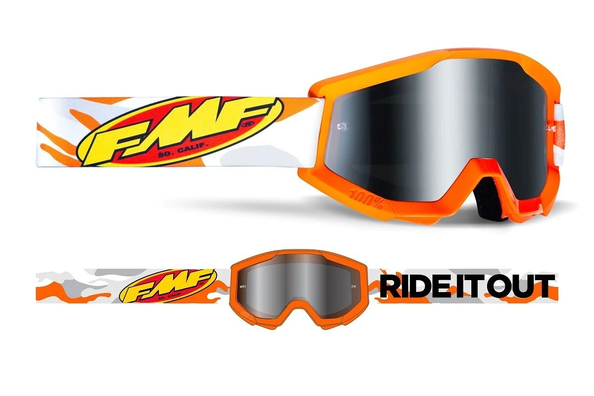 FMF Antiparra Motocross Powercore Youth Assault lente gris plateado