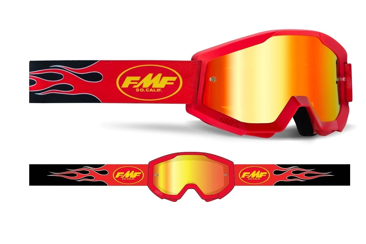 FMF Antiparra Motocross Powercore Youth Flame lente rojo