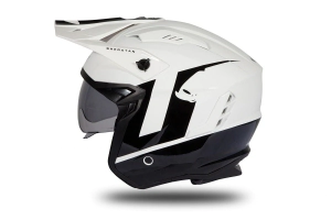 Casco UFO Plast Abierto Sheratan Blanco/Negro brillo