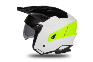 Casco UFO Plast Abierto Sheratan Blanco/Negro mate