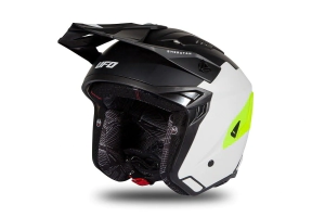 Casco UFO Plast Abierto Sheratan Blanco/Negro mate