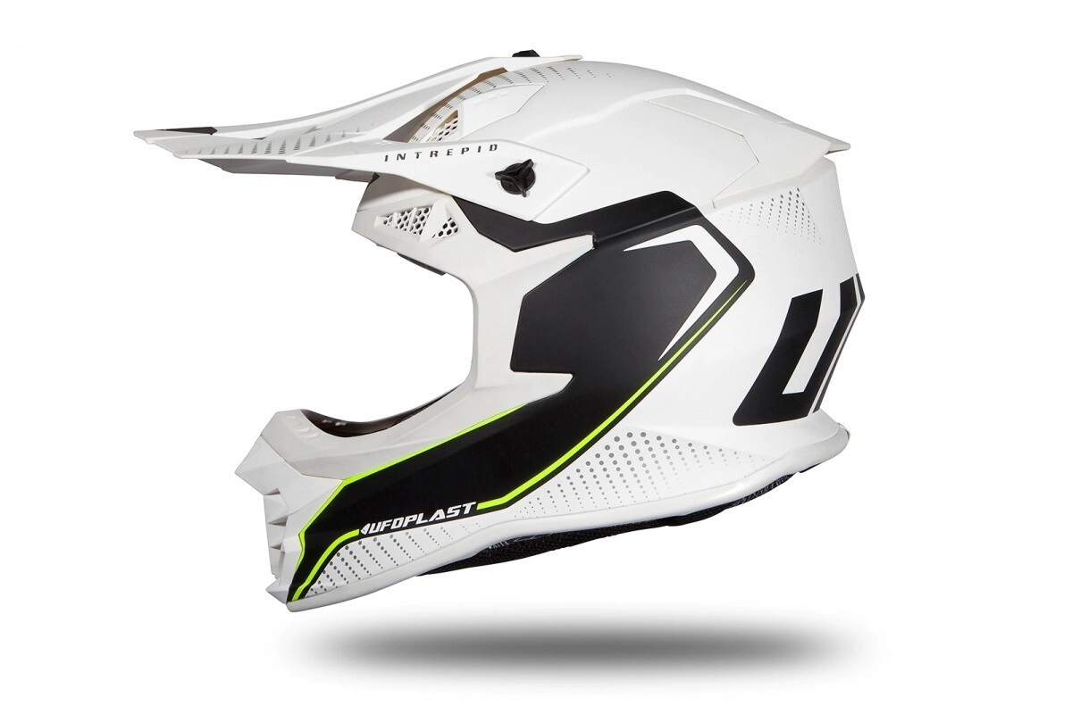 UFO Plast Casco Motocross Enduro Intrepid blanco mate talle M