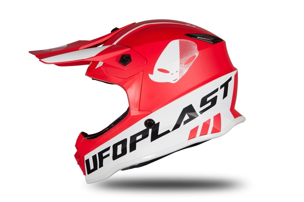 UFO Plast Casco Motocross Enduro rojo mate talle M