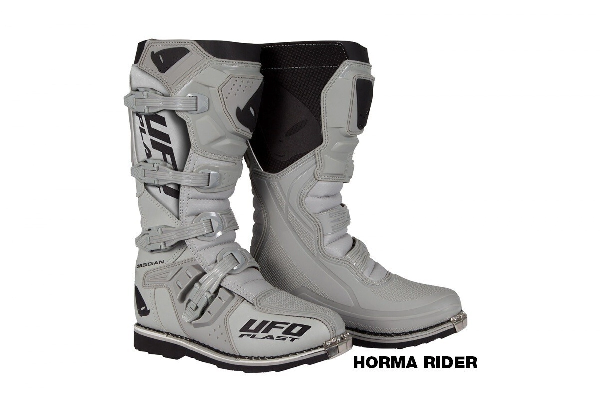 UFO Plast Botas Motocross Enduro Obsidian gris talle 43