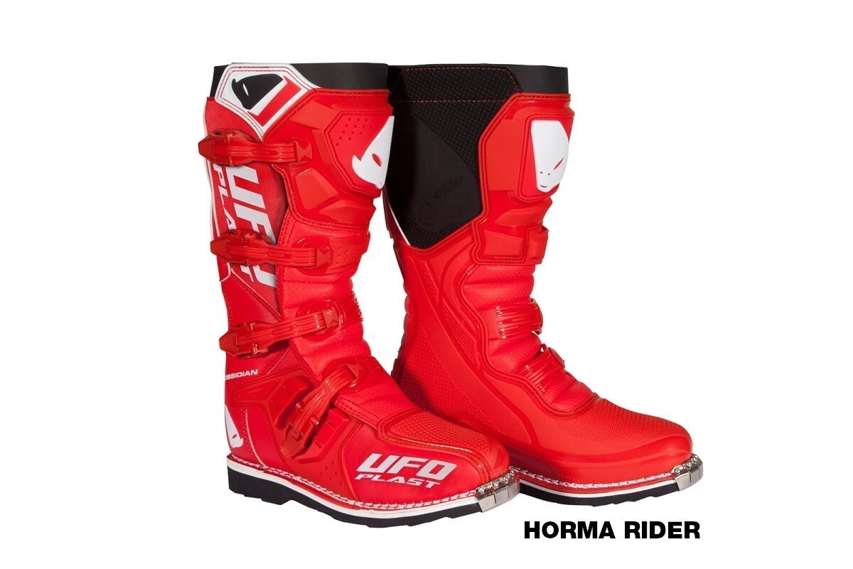 UFO Plast Botas Motocross Enduro ATV Obsidian rojo talle 44 (AR43)