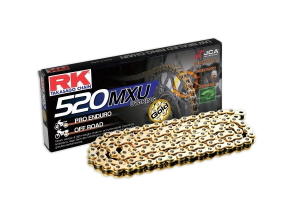 RK Cadena Moto Transmisi�n 520 x 120 MXU UW-Ring ultra liviana ultra liviana con clip dorada