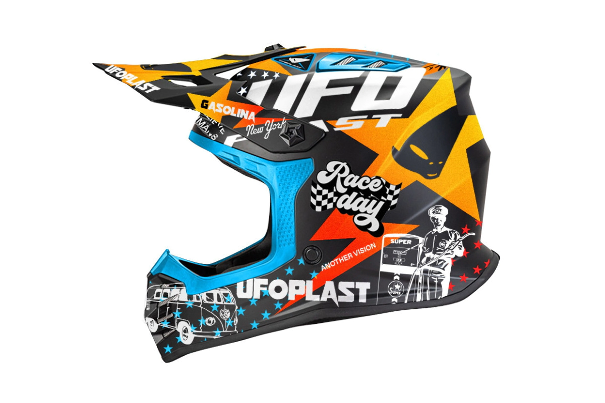 UFO Plast Casco Motocross Enduro Korey Kid Race Day talle M