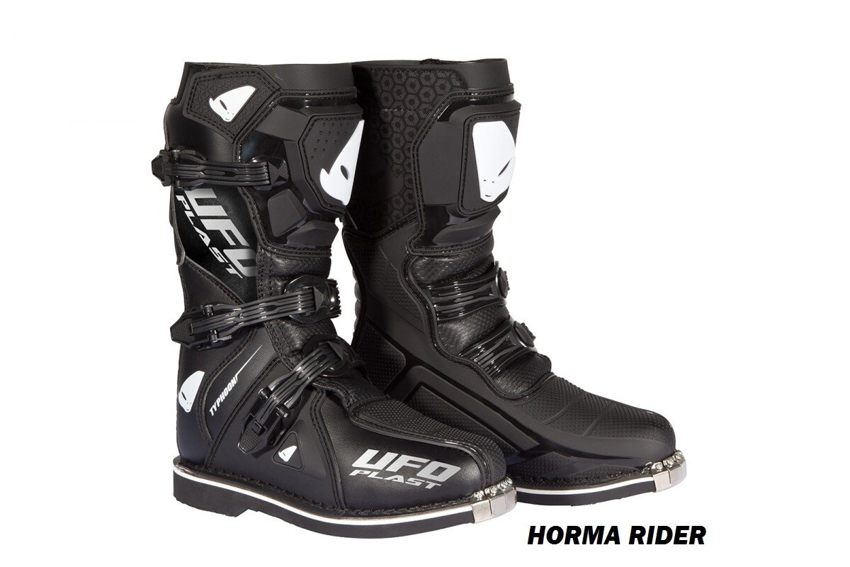 UFO Plast Botas Motocross Enduro ni�o Typhoon off-road negro talle 38