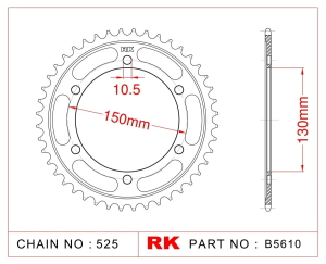 RK Corona Moto 42 dientes TDM 900 02-13