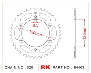 RK Corona Moto 50 dientes KTM SX EXC XC 125 600 91-23 FE/TE/TX 14-23 520 X