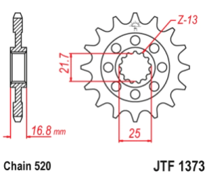 JT Sprockets Pi��n Moto JT1373.17 17 dientes Honda NC 700 13/15 17T
