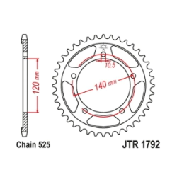 JT Sprockets Corona Moto JT1792.47 47 dientes Suzuki DL 650 V-Strom 14/15 hierro
